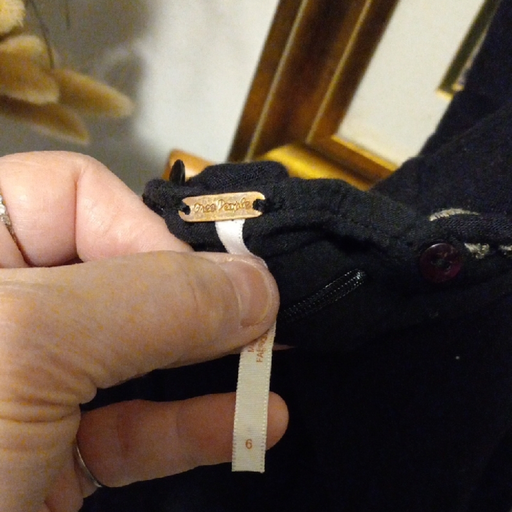 Free People Black and Gold Jumpsuit 2" Inseam - Picture 2 of 10